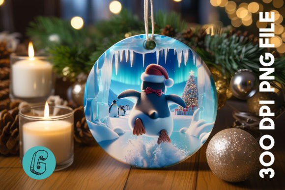 3D Penguin Ornament Back 07: A Seasonal Graphic Asset