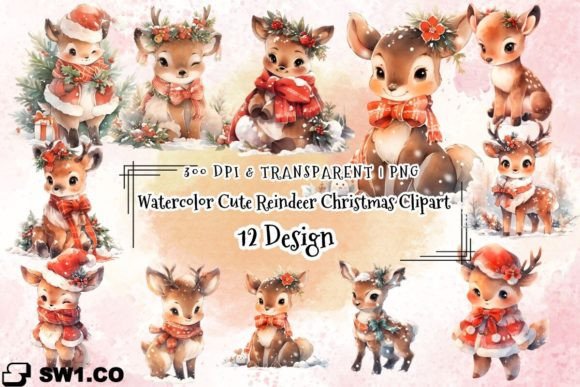 A Brand Designer Reviews Watercolor Cute Reindeer Graphics