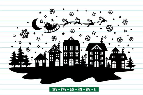 A Cozy Christmas Village Graphic for Crafters & Brands