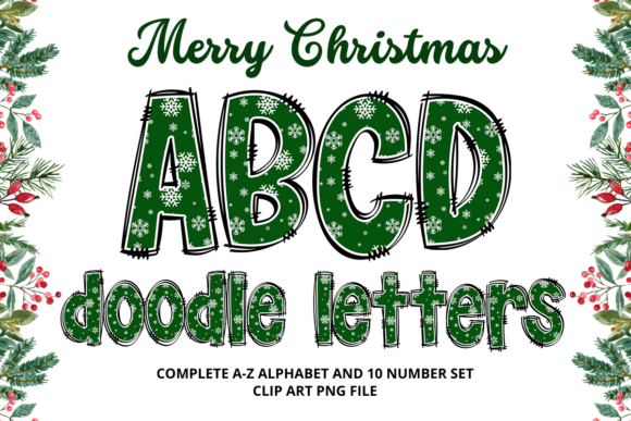 A Doodle Alphabet for Crafts and Christmas Graphics