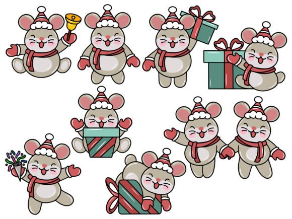 A Festive Mouse Graphic for Holiday Branding & Illustrations