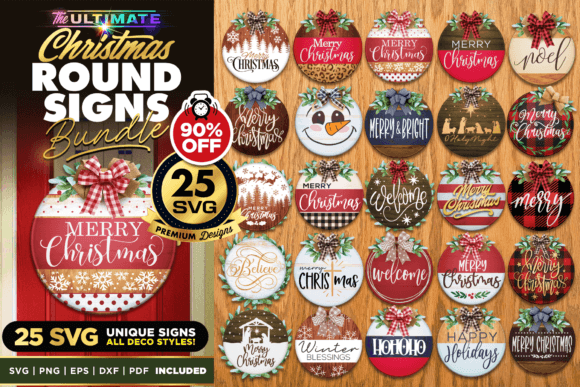 A Practical Review of 25 Christmas Round Signs SVG Bundle