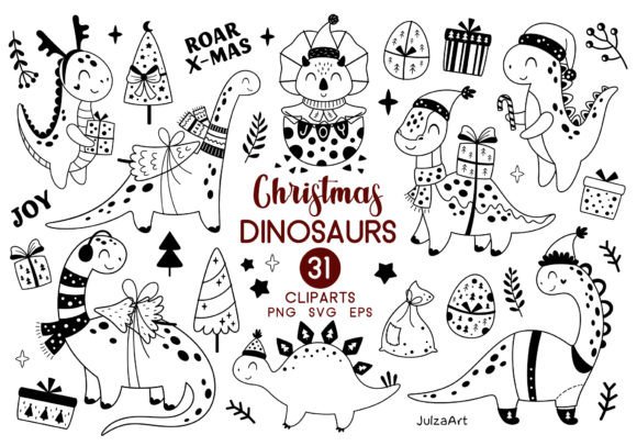 Black Dinosaur Christmas Clipart: A Graphic Designer’s Review