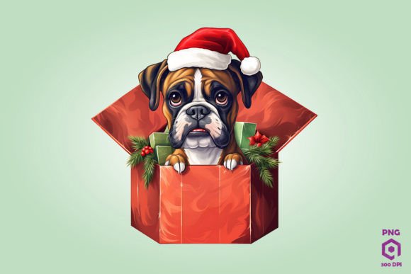 Christmas Boxer Dog Graphics for Holiday Branding