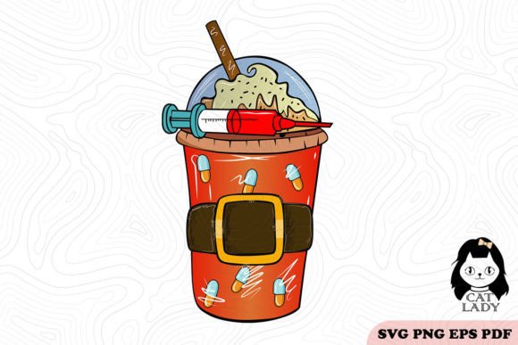 Christmas Coffee Nurse Graphics for Crafts & Seasonal Brands