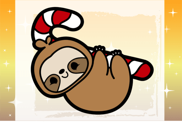 Cute Christmas Sloth Graphics for Festive Illustrations