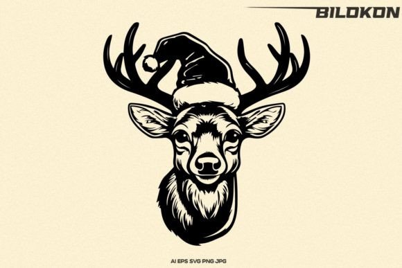 Deer in Santa Hat Graphics: A Christmas Design Asset Review