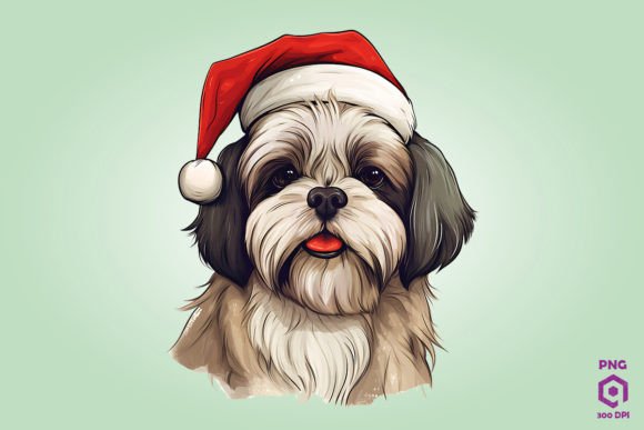 Evaluating Christmas Shih Tzu Dog 1 for Professional Graphic Design