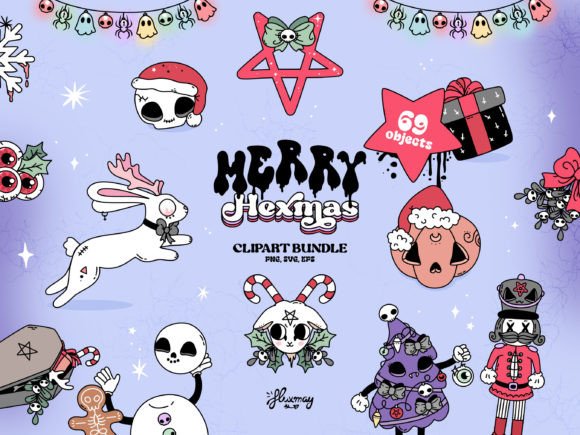 Merry Hexmas Graphics for Your Festive Brand Identity